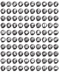 Set of glossy buttons for  icons and signs, vector illustrations