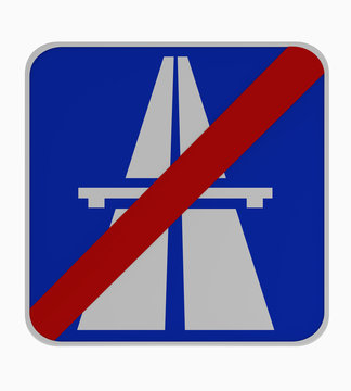 Deutsches Verkehrszeichen: Ende Autobahn.