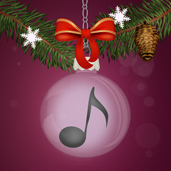 musical note in the Christmas ball
