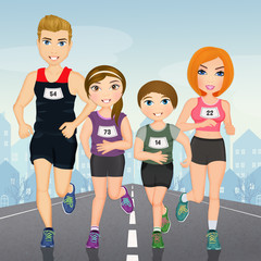 Obraz premium illustration of family runs