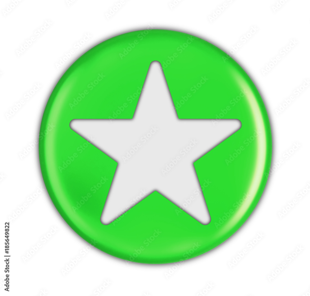Poster button with star. image with clipping path
