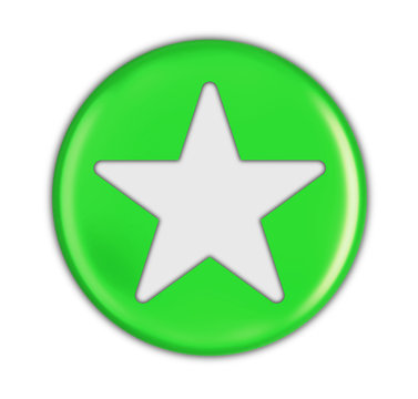 Button with star. Image with clipping path