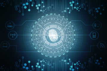 
Fingerprint Scanning Technology Concept 2d Illustration