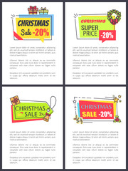 Fototapeta na wymiar Christmas Super Price Poster Vector Illustration