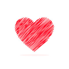 Vector illustration of a heart isolated on a white background.