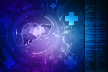 Realistic human liver 2d illustration