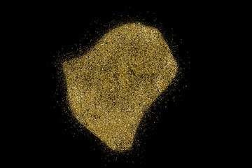 Obraz premium Burundi shaped from golden glitter on black (series)