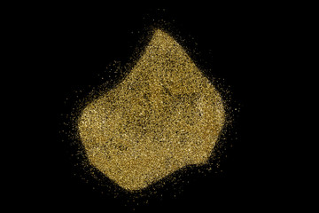 Lesotho shaped from golden glitter on black (series)