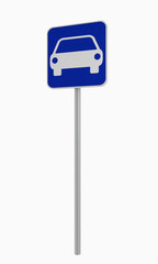 Deutsches Verkehrszeichen: Anfang Kraftfahrzeugstra&szlig;e. Auf wei&szlig; isoliert