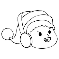 Cute boy christmas cartoon icon vector illustration graphic design