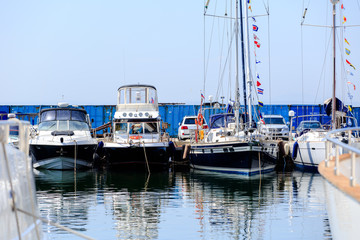 Fototapeta premium Exhibition of yachts and boats in Vladivostok. Vladivostok. August. 2017