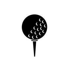 ball on tee golf icon image vector illustration design  black and white