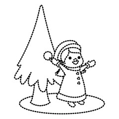 Cute girl christmas cartoon icon vector illustration graphic design