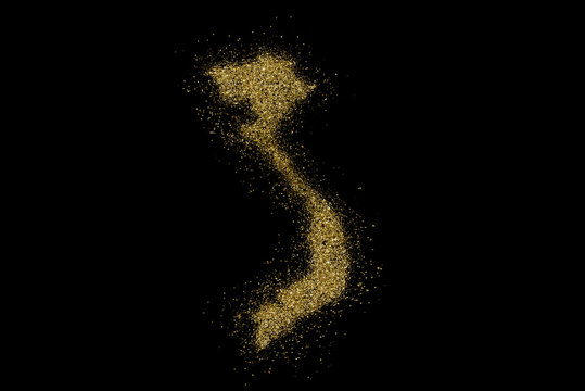 Vietnam Shaped From Golden Glitter On Black (series)