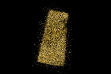 Saskatchewan shaped from golden glitter on black (series)