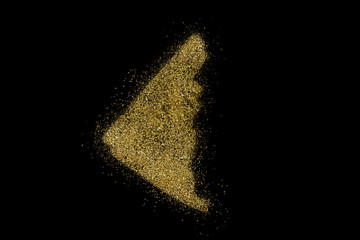 Yukon shaped from golden glitter on black (series)