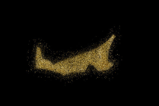 Prince Edward Island Shaped From Golden Glitter On Black (series)