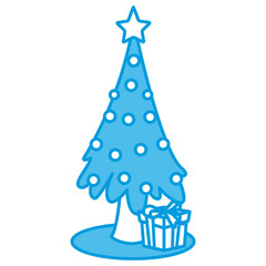Christmas tree with giftboxes icon vector illustration graphic design