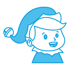 Cute elf face christmas cartoon icon vector illustration graphic design