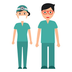 doctors man and woman  healthcare icon image vector illustration design 
