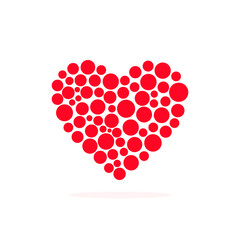 Vector illustration of a heart isolated on a white background.