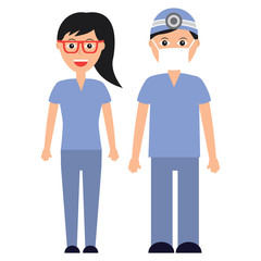 doctors man and woman  healthcare icon image vector illustration design 