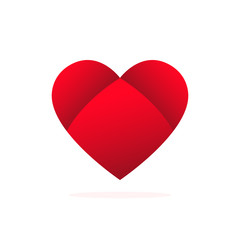 Vector illustration of a heart isolated on a white background.