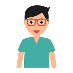 happy man with glasses icon image vector illustration design 