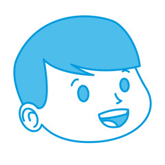 Cute boy face cartoon icon vector illustration graphic design