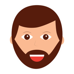happy man with beard icon image vector illustration design 