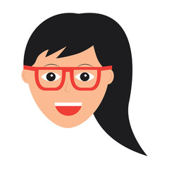 happy woman with glasses icon image vector illustration design 