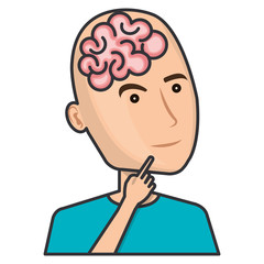 brain storming with human profile vector illustration design