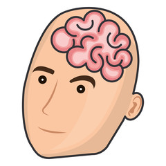 brain storming with human profile vector illustration design