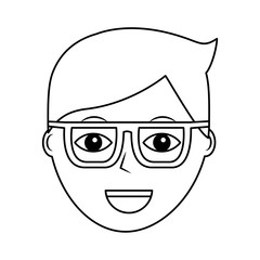 cartoon face man male character person vector illustration outline design