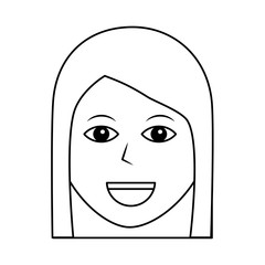 woman happy character female icon vector illustration outline design