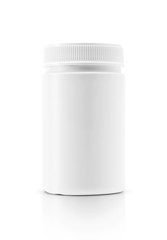 Blank packaging white plastic bottle for supplement product