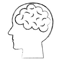 brain storming with human profile vector illustration design