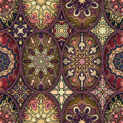 Seamless pattern. Vintage decorative elements. Hand drawn background. Islam, Arabic, Indian, ottoman motifs. Perfect for printing on fabric or paper.