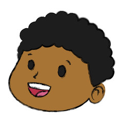 Cute boy face cartoon icon vector illustration graphic design