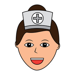 nurse face with cap cross uniform medical vector illustration