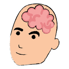 brain storming with human profile vector illustration design