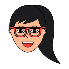 woman happy character female icon vector illustration