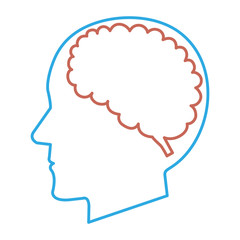 brain storming with human profile vector illustration design