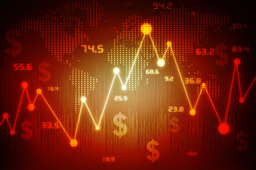 2d rendering Stock market online business concept. business Graph 