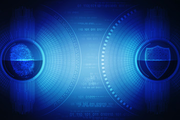 Fingerprint Scanning Technology Concept 2d Illustration