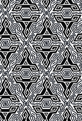 Geometric optical illusion vibration design.Triangles black and white colors seamless pattern.