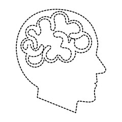 brain storming with human profile vector illustration design