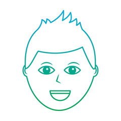 Obraz na płótnie Canvas happy man icon image vector illustration design green to blue ombre line