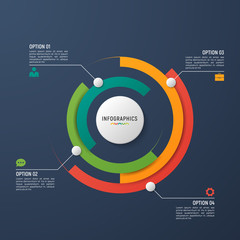 Vector circle chart infographic template for data visualization.