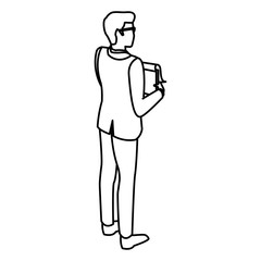 Businessman back view icon vector illustration graphic design